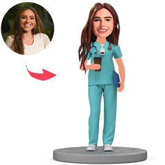 Female Doctor Holding Cup Custom Bobbleheads