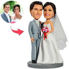 Wedding Couple Wedding Dress Custom Bobbleheads
