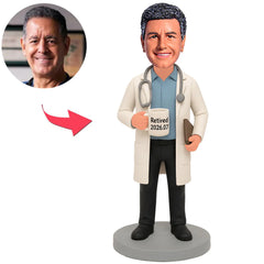 2026 Retired Doctor Holding Cup Custom Bobbleheads