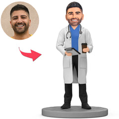 Doctor with Stethoscope and Cup Custom Bobbleheads