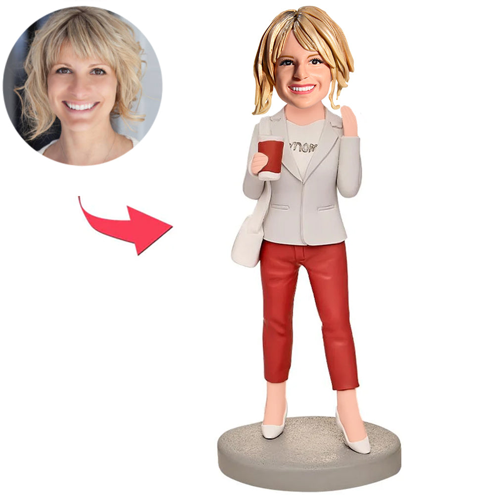 Fashion Mom with Cup Custom Bobbleheads