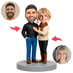 Warm And Happy Couple Custom Bobbleheads