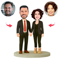 Business Couple Holding Hands Custom Bobbleheads