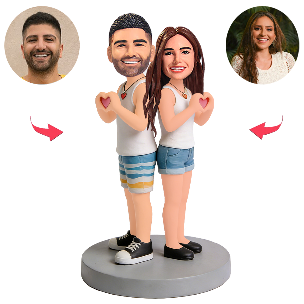 Beach Vest Couple Custom Bobbleheads