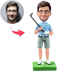 Male Golfer Posing Custom Bobbleheads