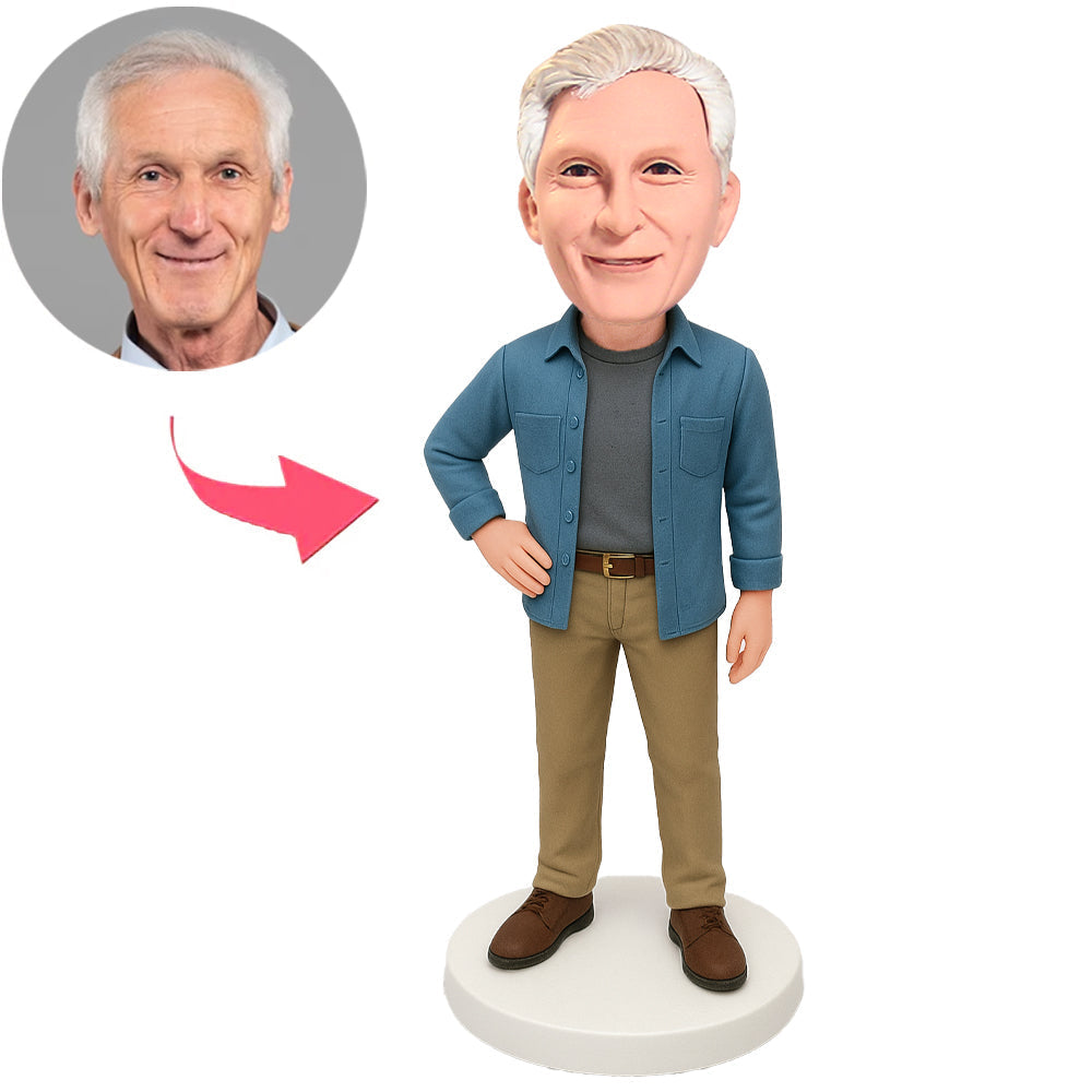 Man in Blue Coat Custom Bobbleheads