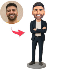 Business Man with Folded Arms Custom Bobbleheads
