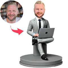 Business Man Working on Chair Custom Bobbleheads