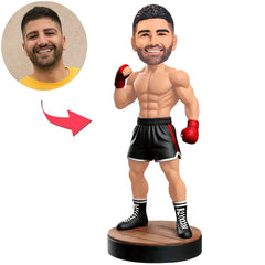Male Boxer with Red Gloves Custom Bobbleheads