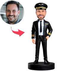 Male Flight Attendant with Hat Custom Bobbleheads