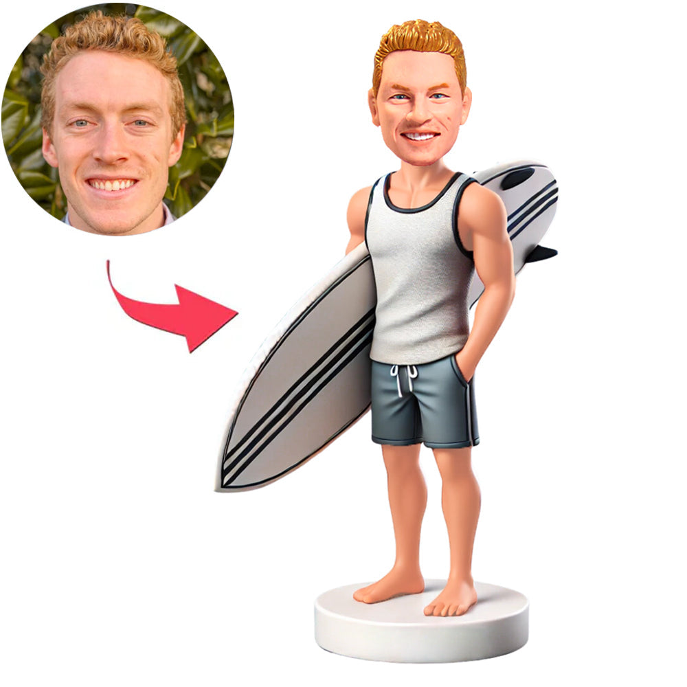 Surfing Snthusiasts with Surfboards Custom Bobbleheads