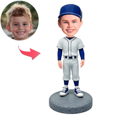 White Suit Kid Baseball Player Custom Bobbleheads