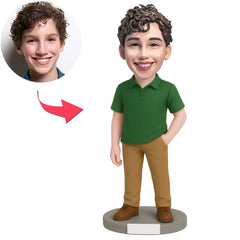 Boys in Green Shirt Custom Bobbleheads