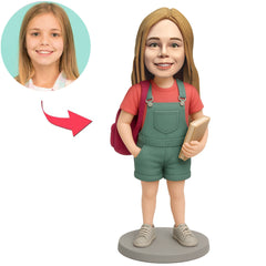 Girl Holding a Book Custom Bobbleheads
