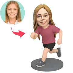 Running Girl Custom Bobbleheads
