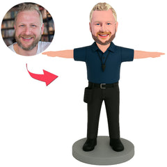 Baseball Umpire in Dark Blue Shirt Custom Bobbleheads