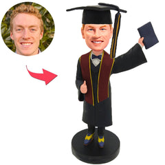 Thumbs Up Graduation Boy Custom Bobbleheads with Graduation Hat