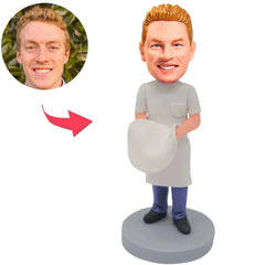 Chef Holding Dough Custom Bobbleheads