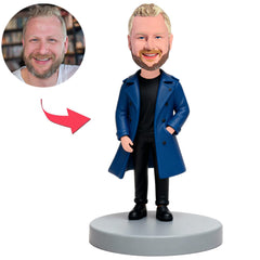 Handsome Man in Blue Windbreaker Custom Bobbleheads