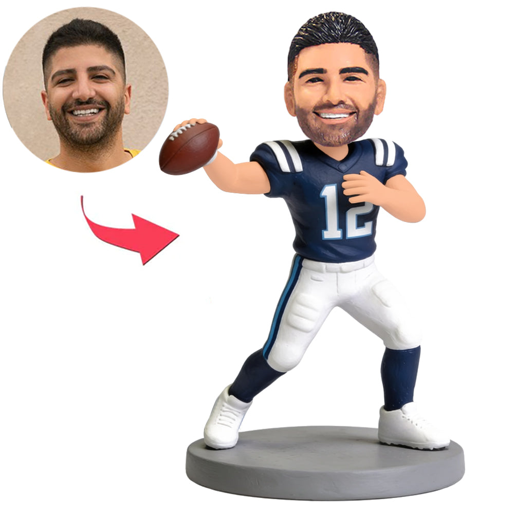 Blue Football Jersey Seattle Seahawks Player Custom Bobbleheads