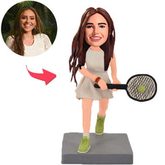 Tennis Female Athlete Custom Bobbleheads