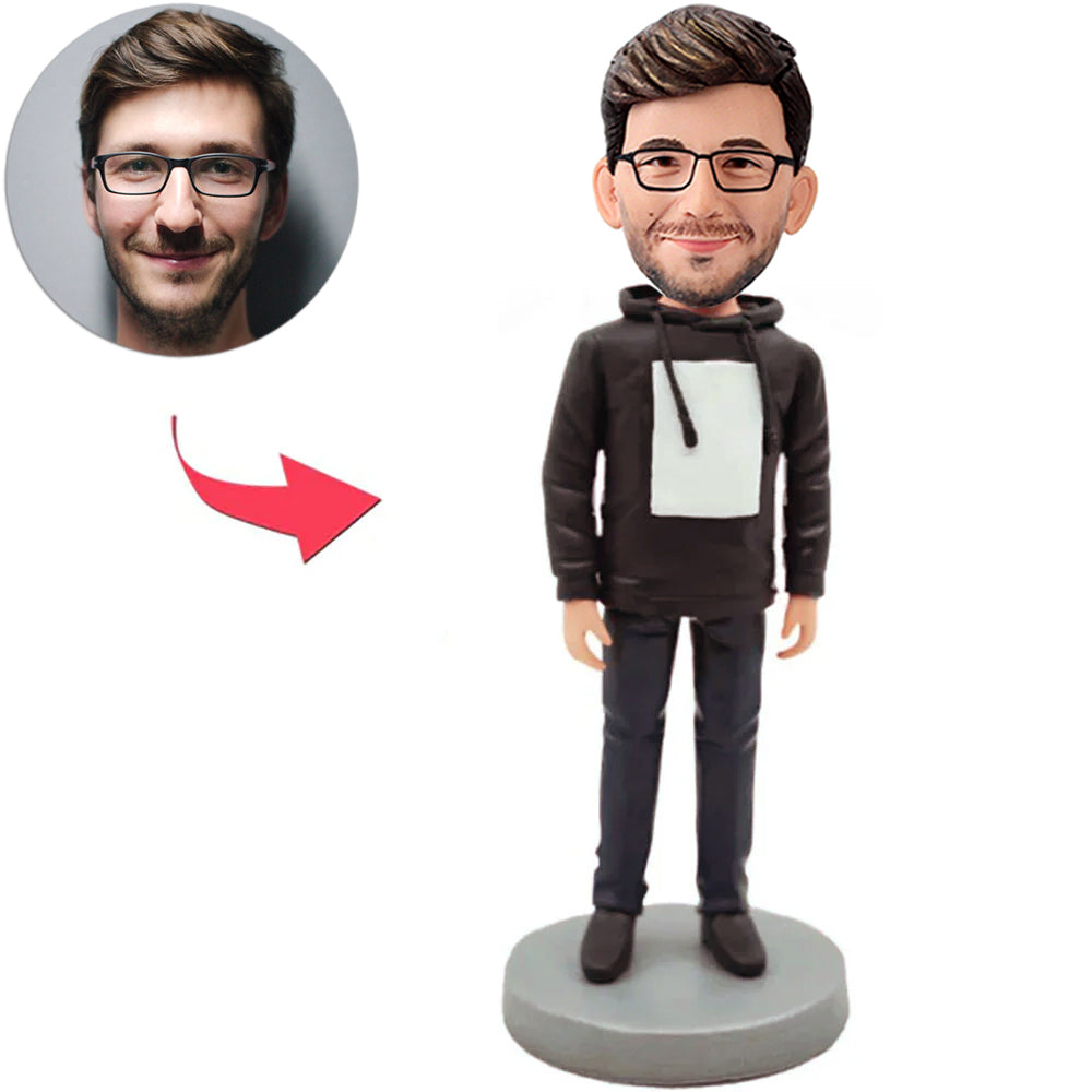 Man in Hoodie Custom Bobblehead