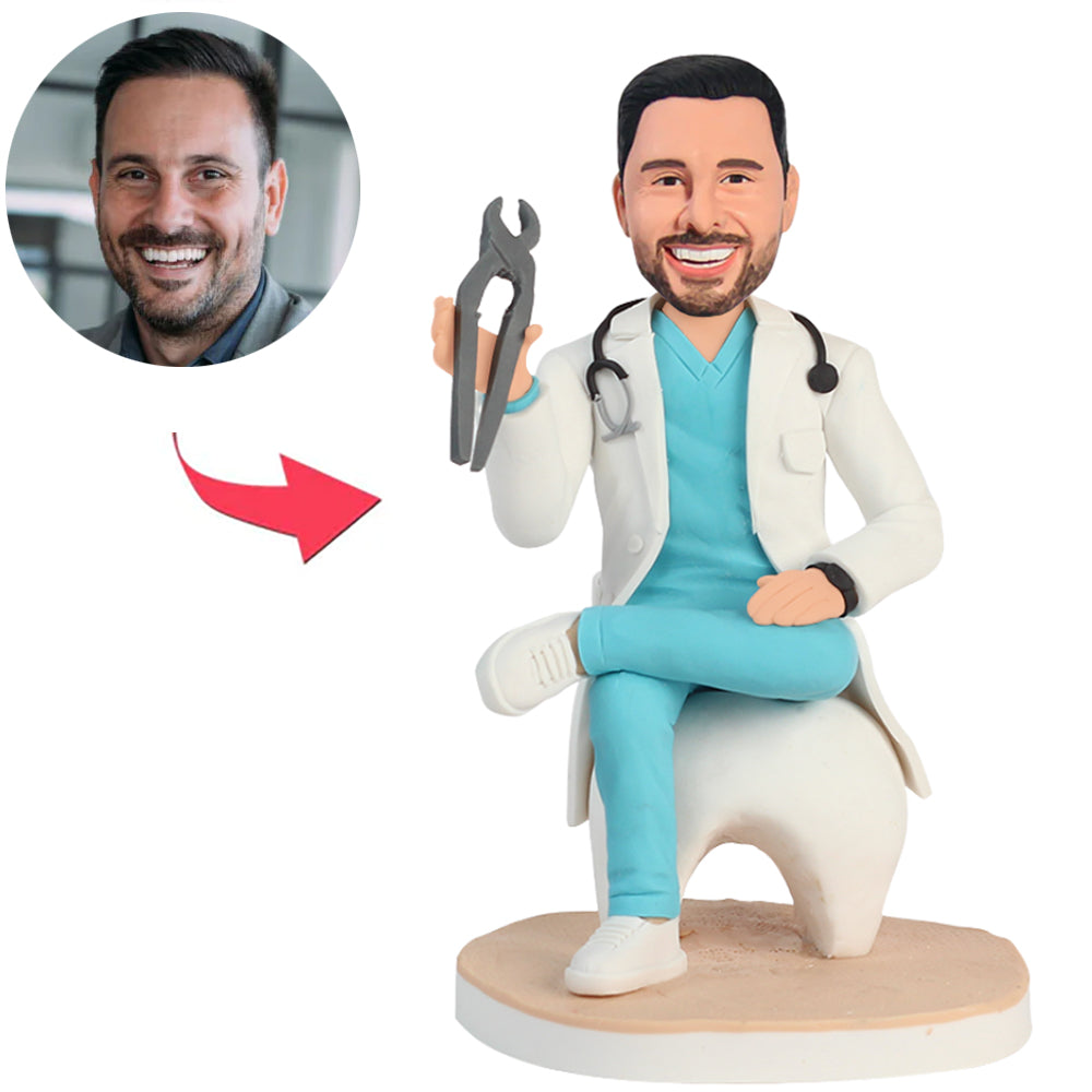 Dentist Sitting on Tooth Custom Bobbleheads