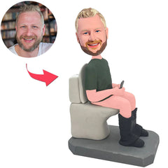 Man Sitting on Toilet Custom Bobbleheads