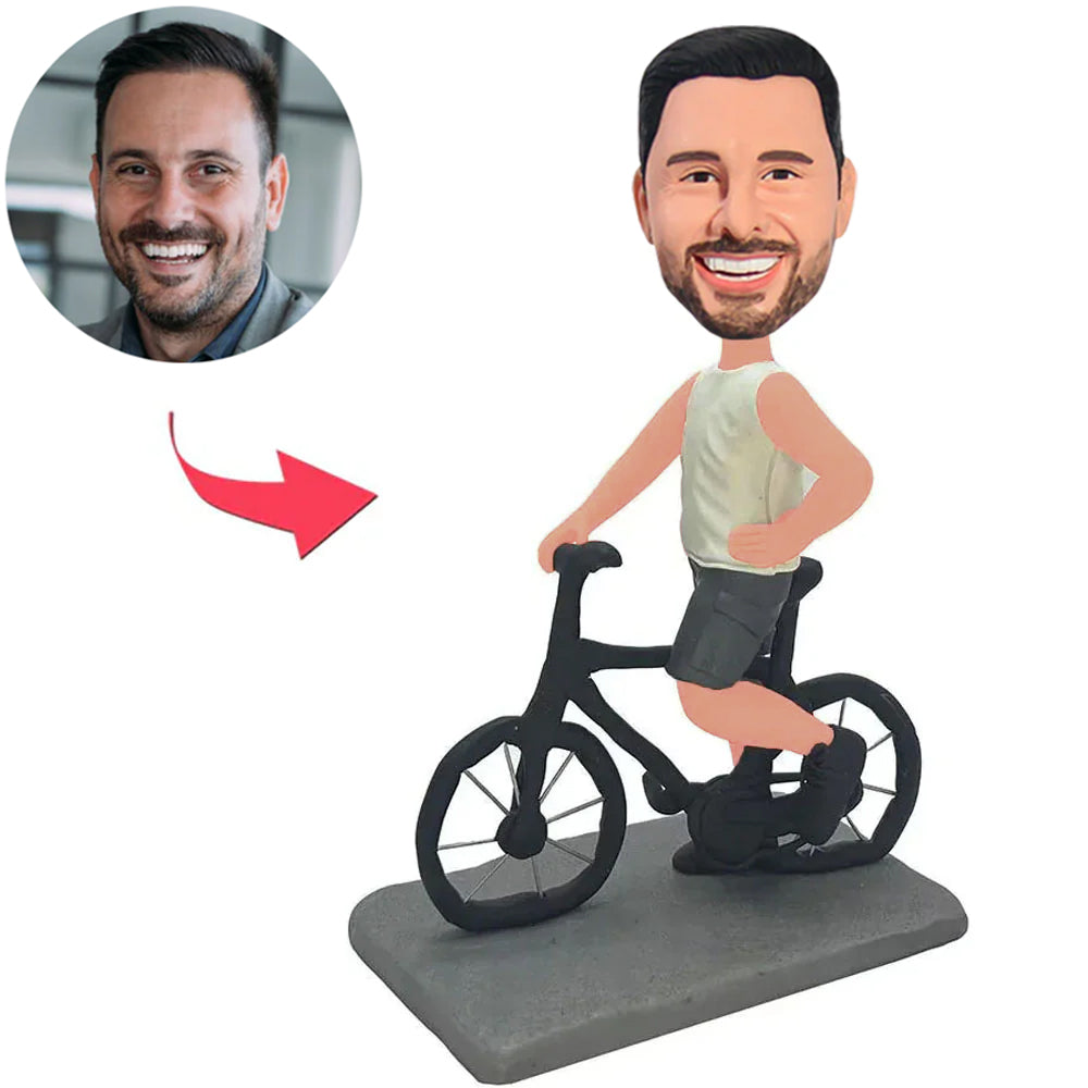 Man Riding Bicycle Custom Bobbleheads