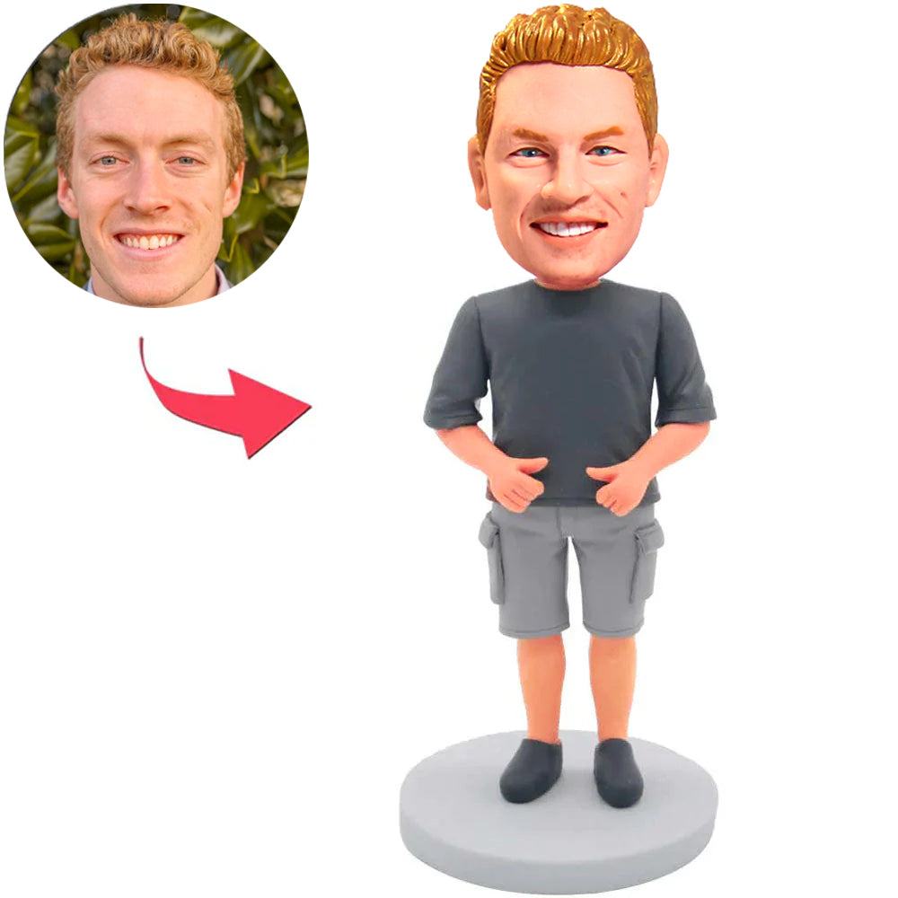 Grey Suit Casual Man Custom Bobbleheads