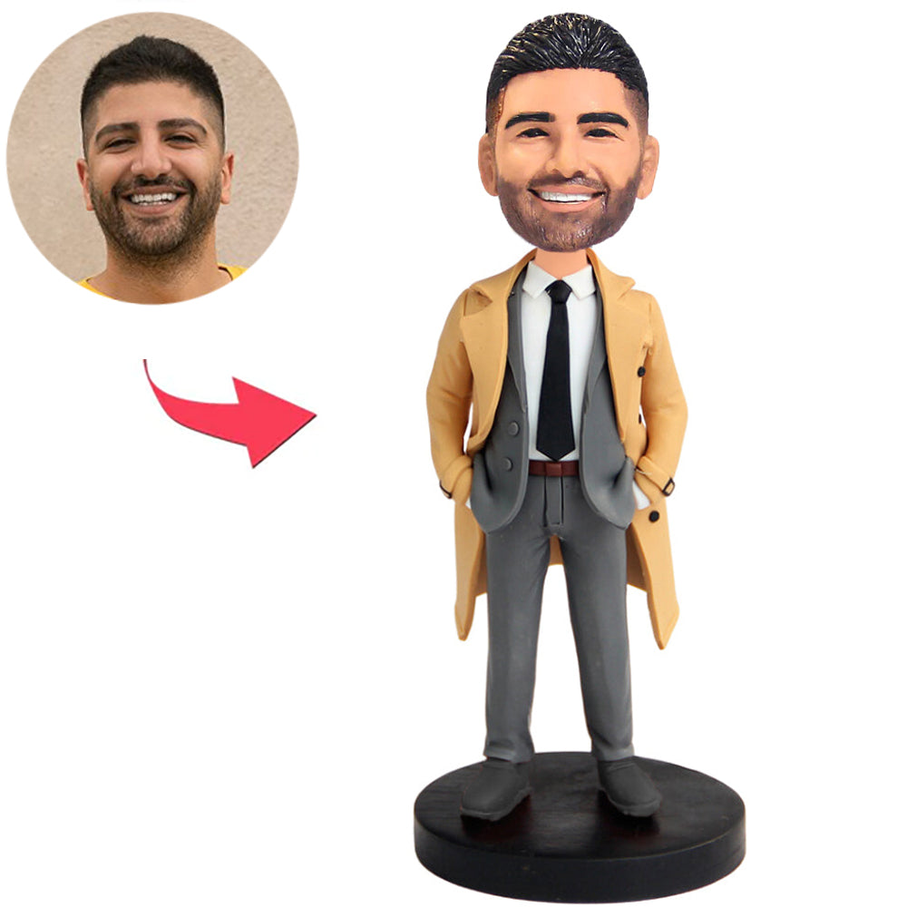Handsome Man in Windbreaker Custom Bobbleheads