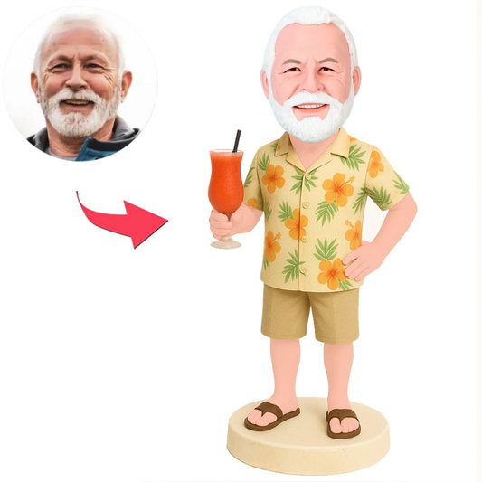 Retired Man Holding Juice Custom Bobbleheads