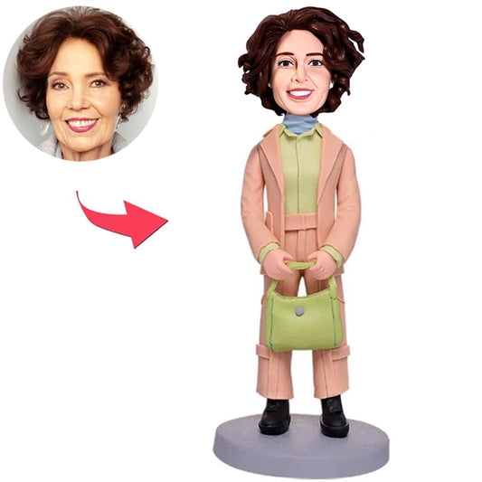 Fashion Woman with Bag Custom Bobbleheads