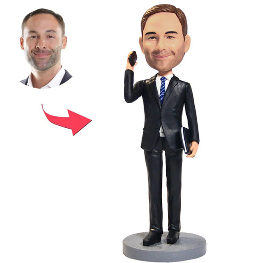 Business Man on the Phone Custom Bobbleheads