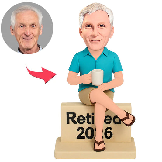 Man Sitting on Retirement 2026 Base Custom Bobbleheads