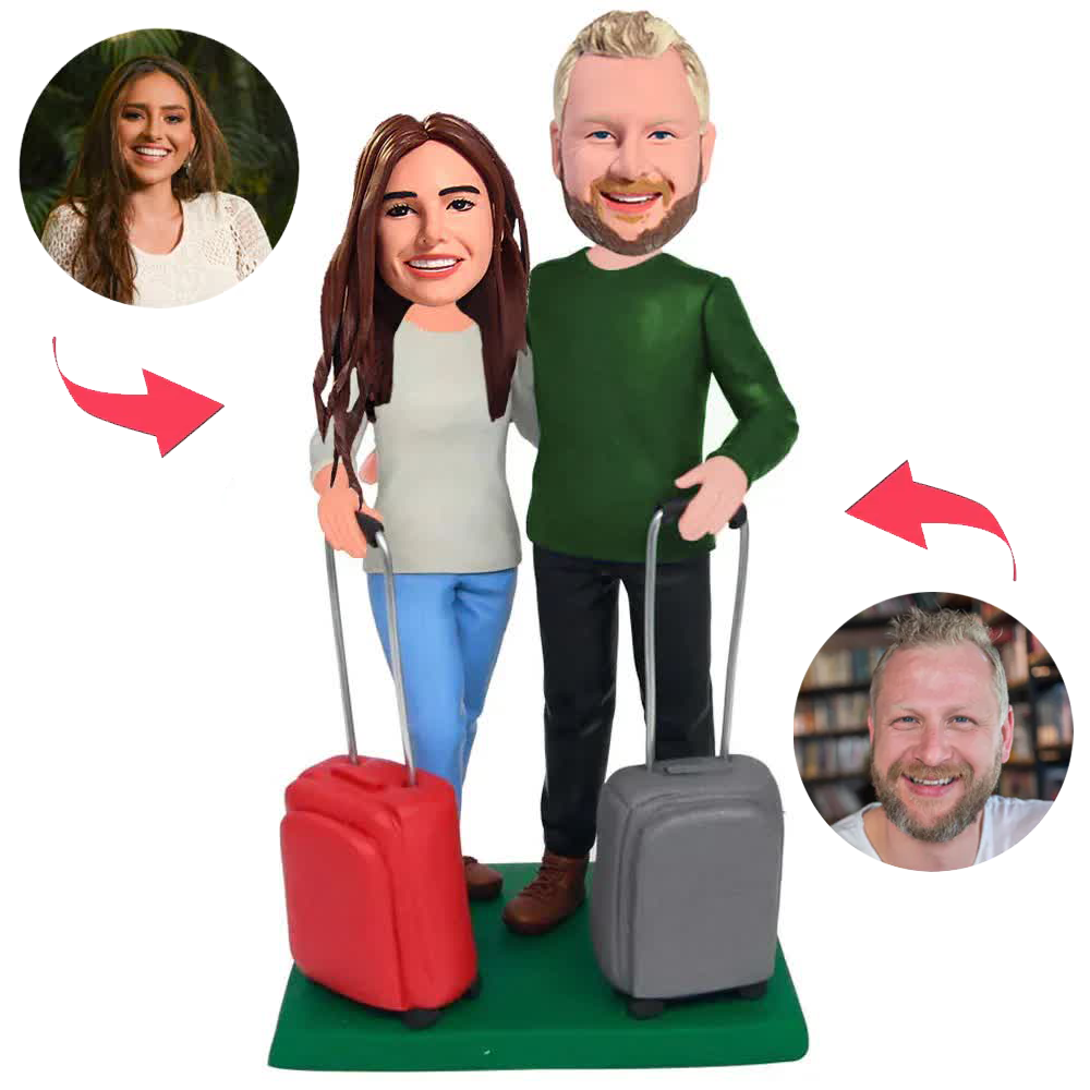 Travel Couple Custom Bobblehead