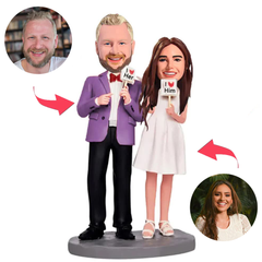 I Love Her/Him Couple Custom Bobblehead