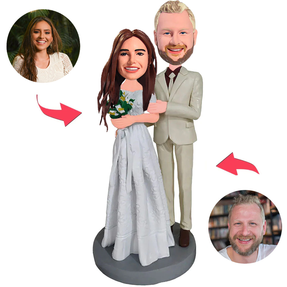Couple in Wedding Dress Custom Bobblehead