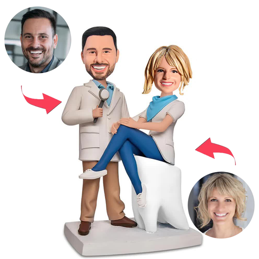 Dentist And Patient Couple Custom Bobbleheads