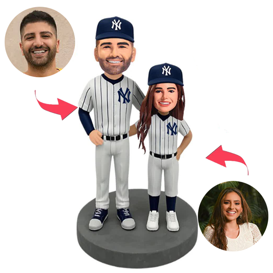 New York Yankees Couple Fans Baseball Player Custom Bobbleheads