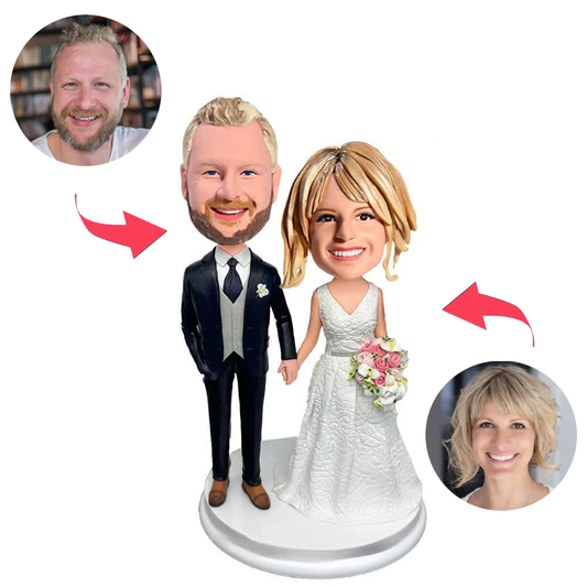 Happy Wedding Couple Custom Bobbleheads