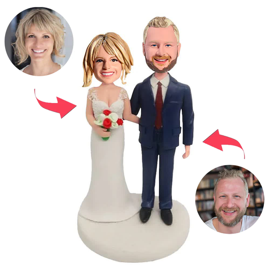 Happiness Wedding Happy Couple Custom Bobbleheads