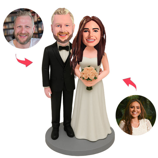 Sweet Wedding Couple Custom Bobbleheads