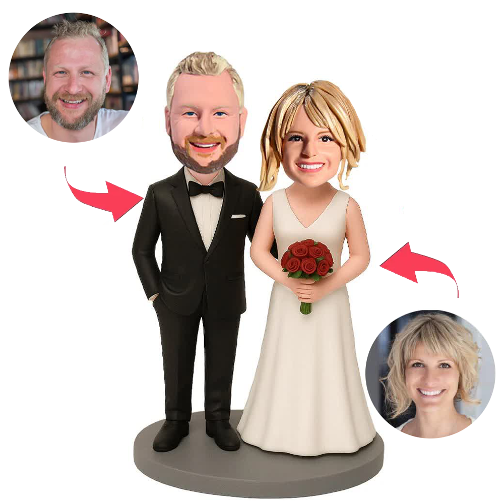 Happy Wedding Couple Custom Bobbleheads