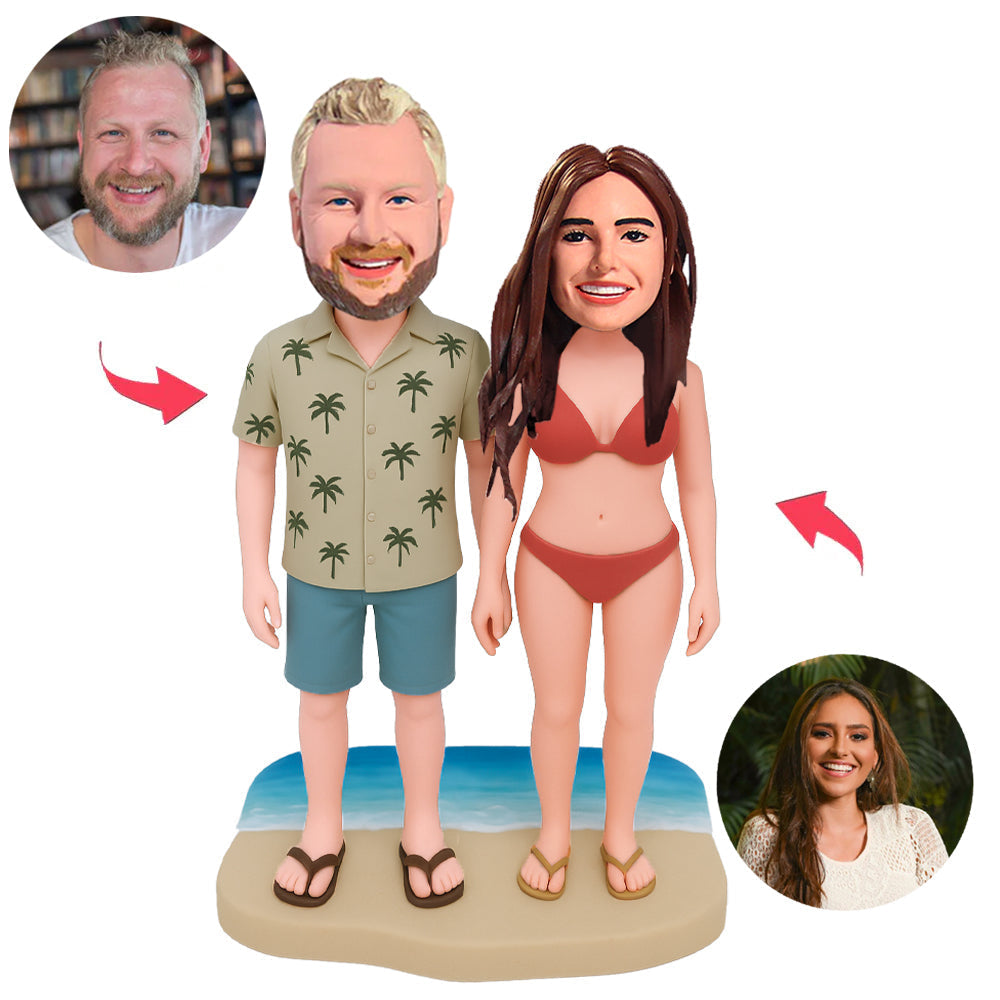 Couple Standing on the Beach Custom Bobbleheads