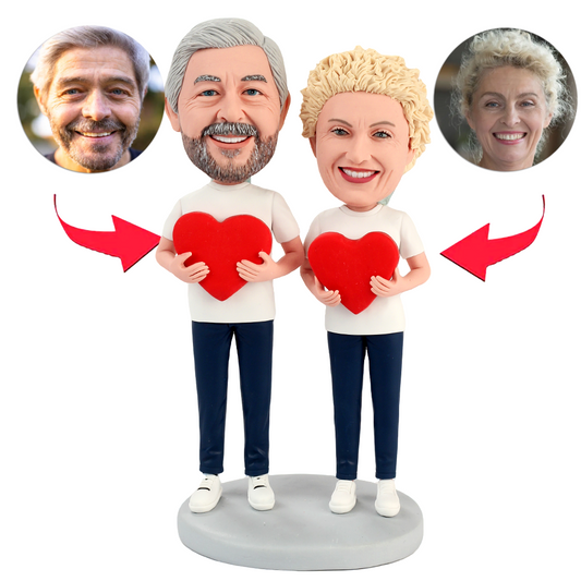 Simple Elderly Couple Custom Bobbleheads
