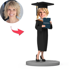 Graduation Gril Custom Bobbleheads with Graduation Hat