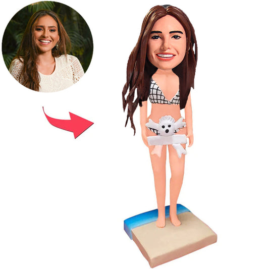 Sexy Busty Man Lying Down Wearing Skirt Custom Bobbleheads