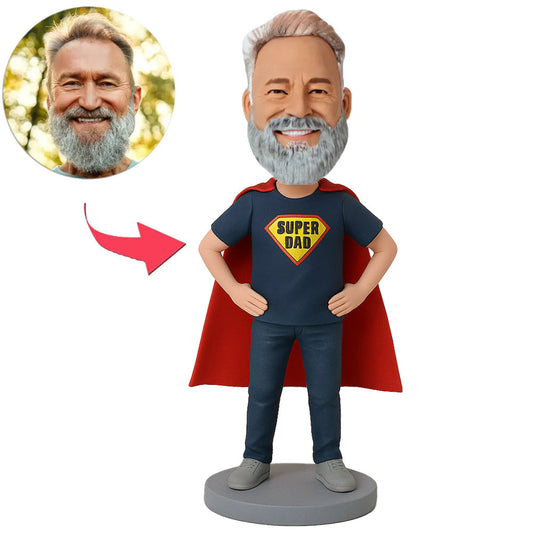 Dark Blue Suit Super Dad Custom Bobbleheads