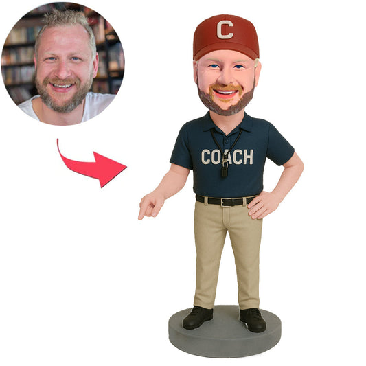 Coach Pointing to the Ground Custom Bobbleheads